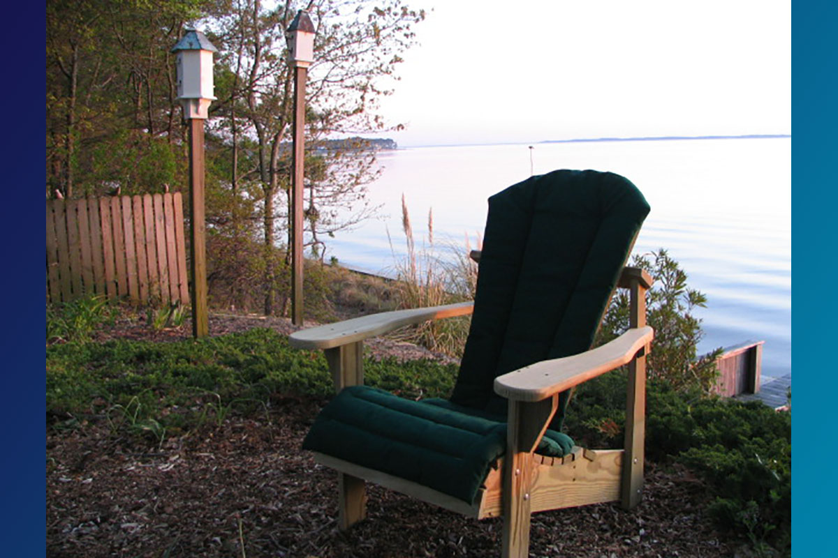 Casco Bay Adirondack Chair Seat Cushion Stripe Gray | L.L.Bean